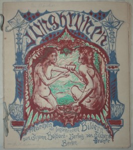 Johann Bossard, Entwürfe zum illustrierten Buch „Die Geschichte von einer Mutter“, Umschlagvorderseite, 1900, JB1434, Foto: Kunststätte Bossard, Jesteburg