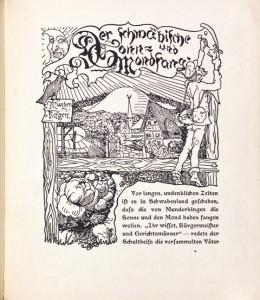 Jungbrunnen, Volkserzählungen mit Bildern geschmückt von Joh. Boßard, Seite1 (n.p.), 1901, BJB2429, Foto: Iris Brandes, Brandes-Design, Buchholz i. d. Nordheide
